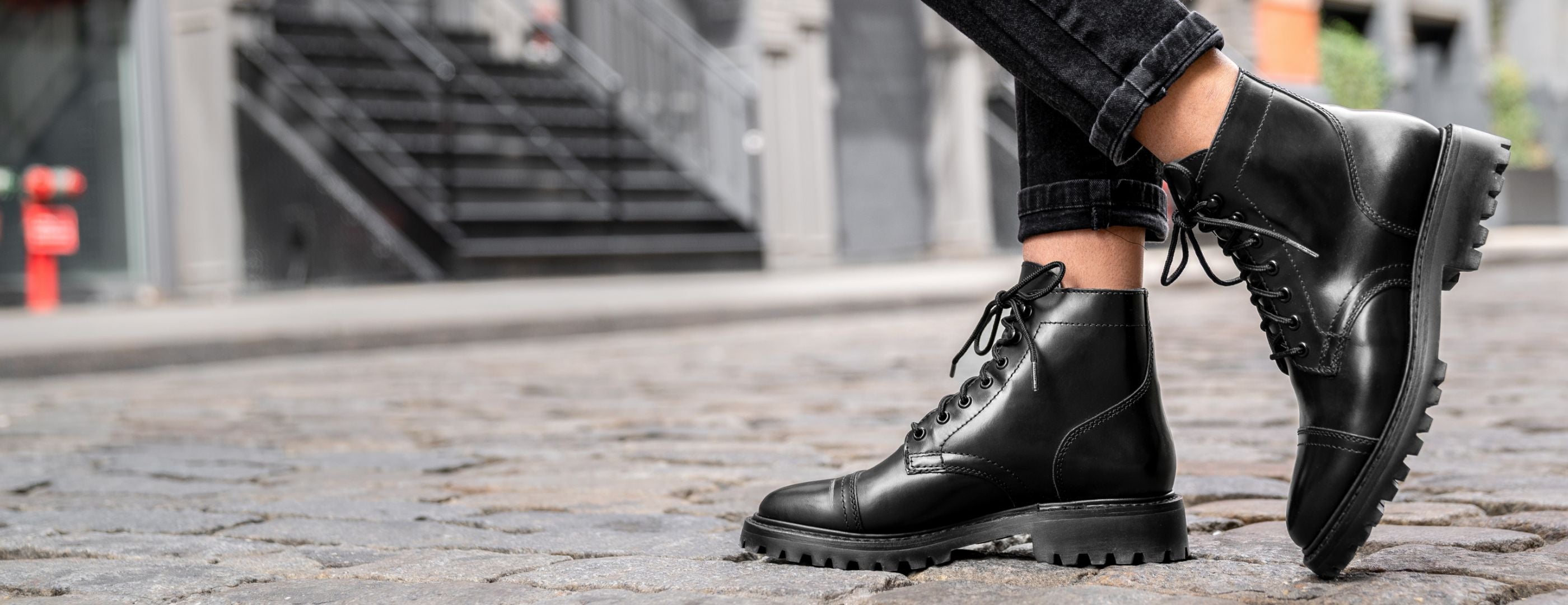 Women's Captain Lace-Up Boot In Black - Thursday Boot Company
