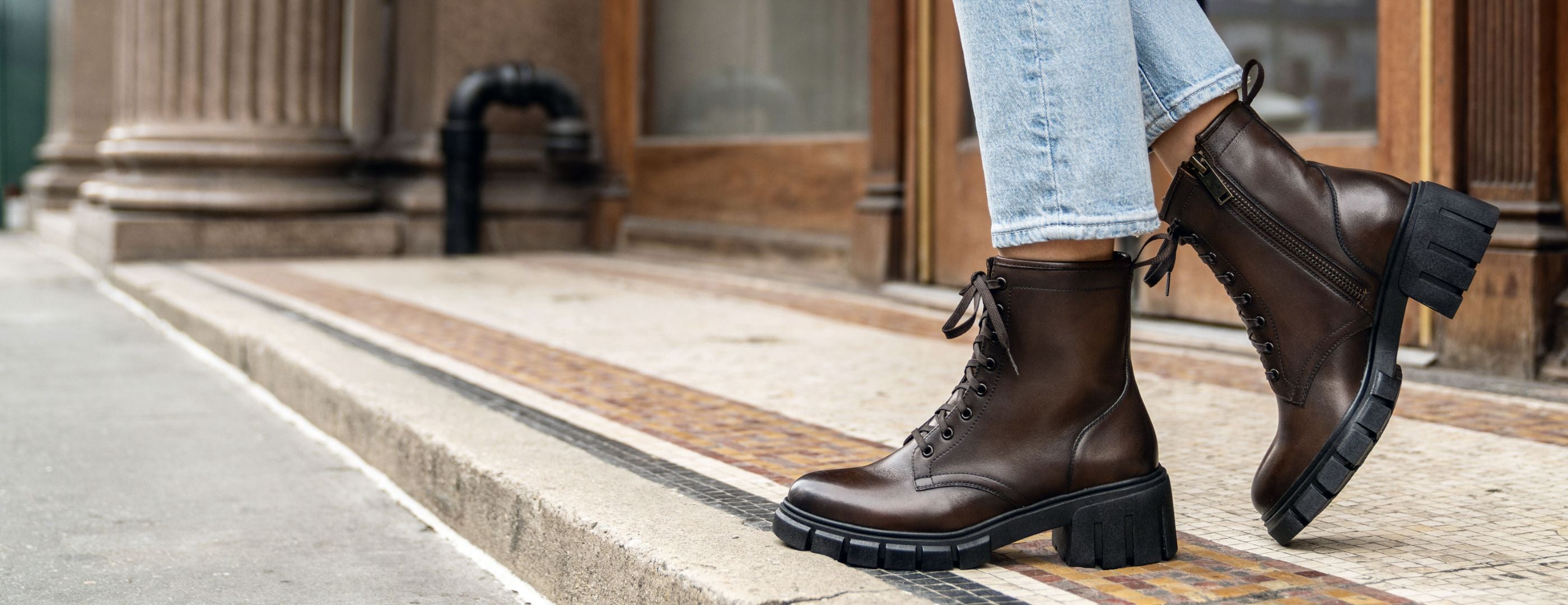Women's Coda Zip-Up High Heel Boot In Dark Brown Leather - Thursday
