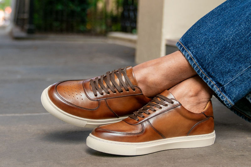 Women's Court Low Top Sneaker In Toffee Leather - Thursday Women's Court Low Top Sneaker In Toffee Leather - Thursday