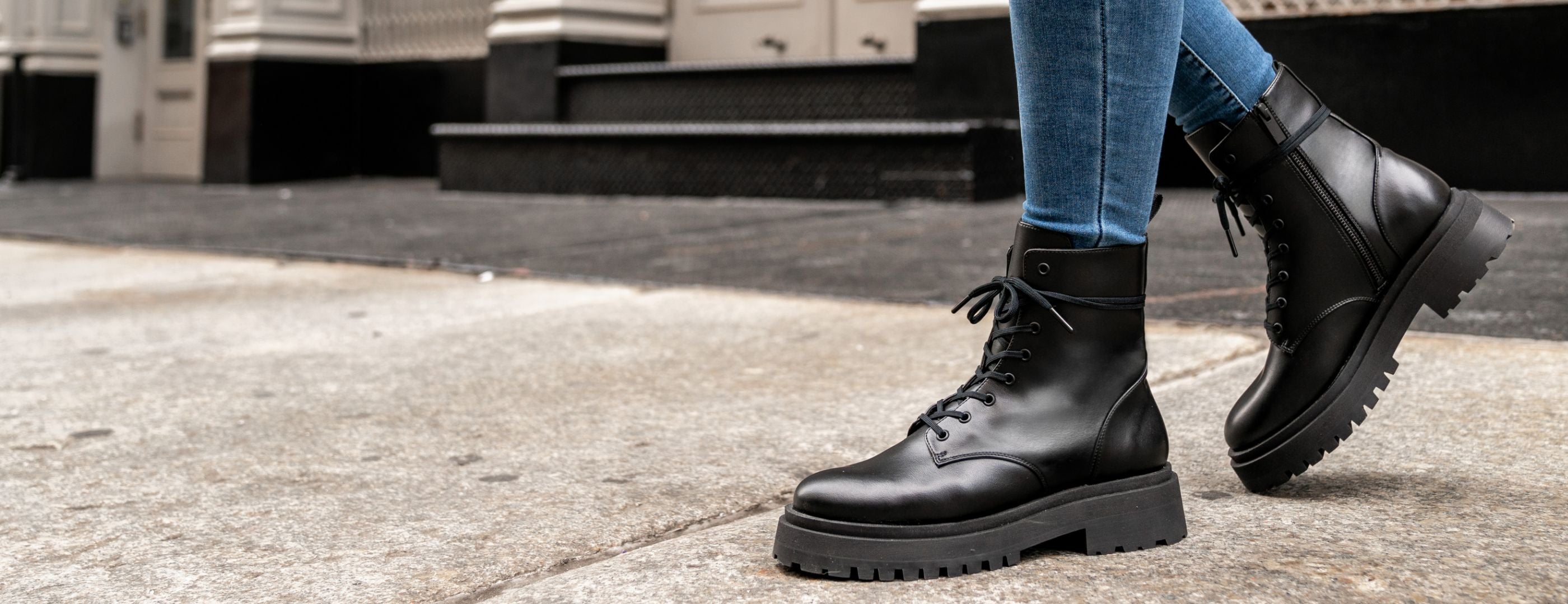 Women's Dolce Zip-Up Boot In Black Vegan Leather - Thursday