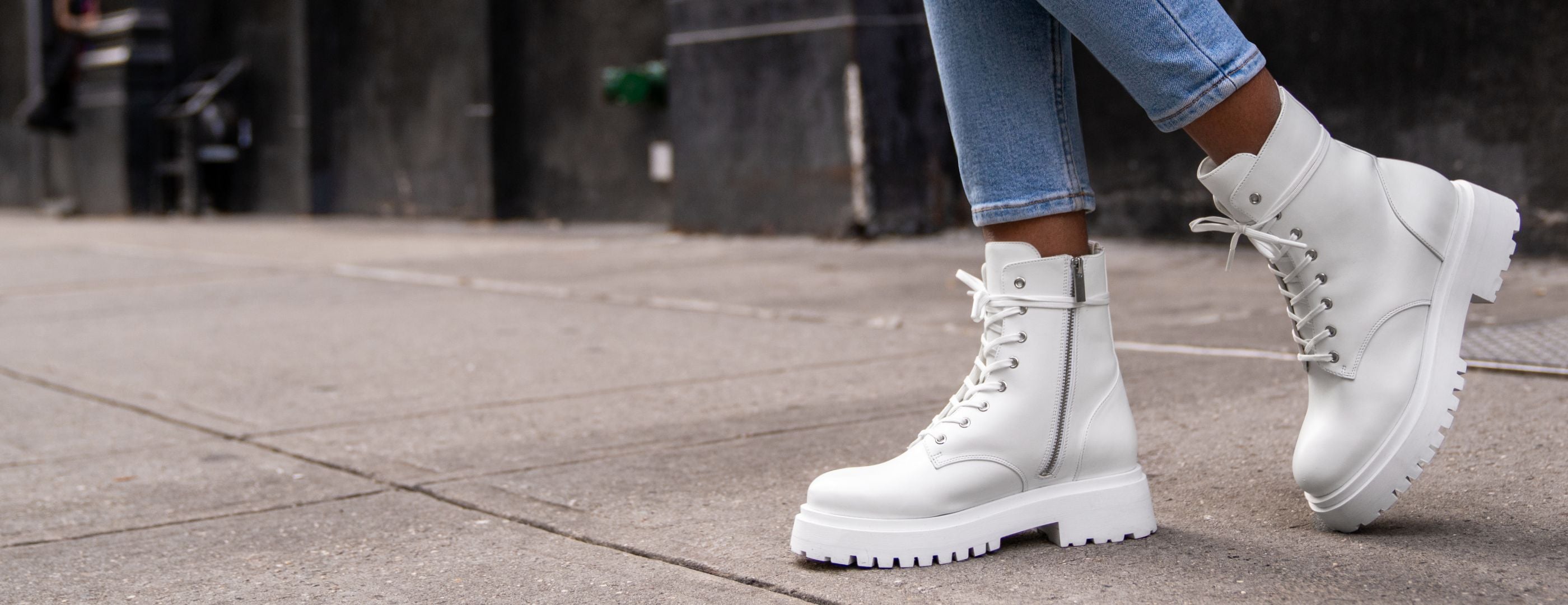 Women's Dolce Zip-Up Boot In White Vegan Leather - Thursday