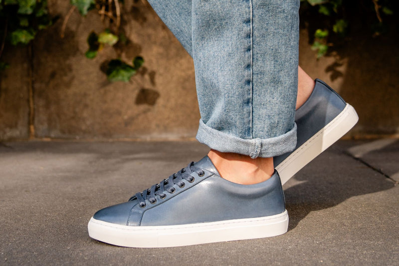 Women's Premier Low Top In Indigo Leather - Thursday Boot Company