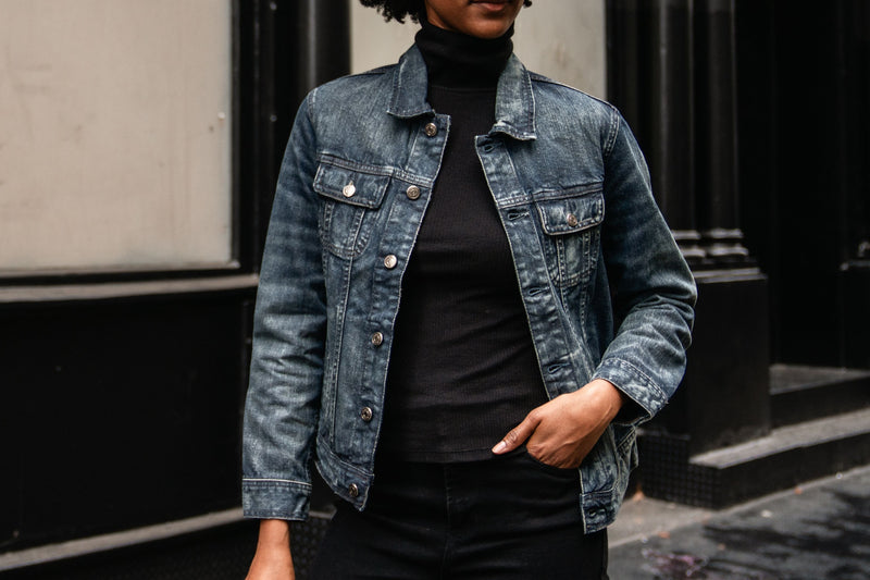 Denim Trucker Jacket Faded Indigo - Main Image