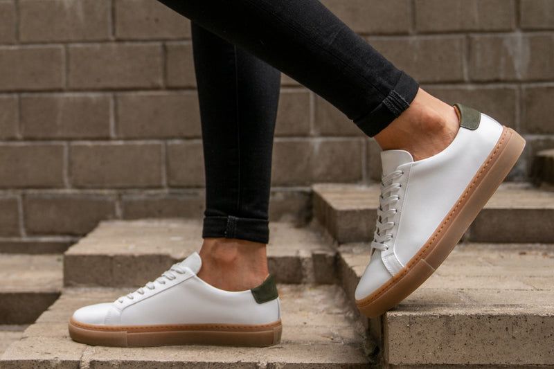 Women's Legacy Low Top In White x Green Leather - Thursday