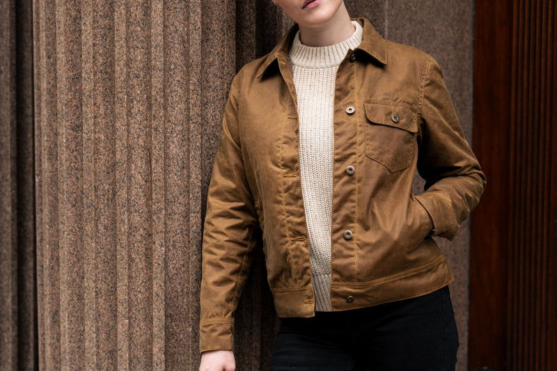 Women s Waxed Canvas Field Jacket in Khaki Thursday