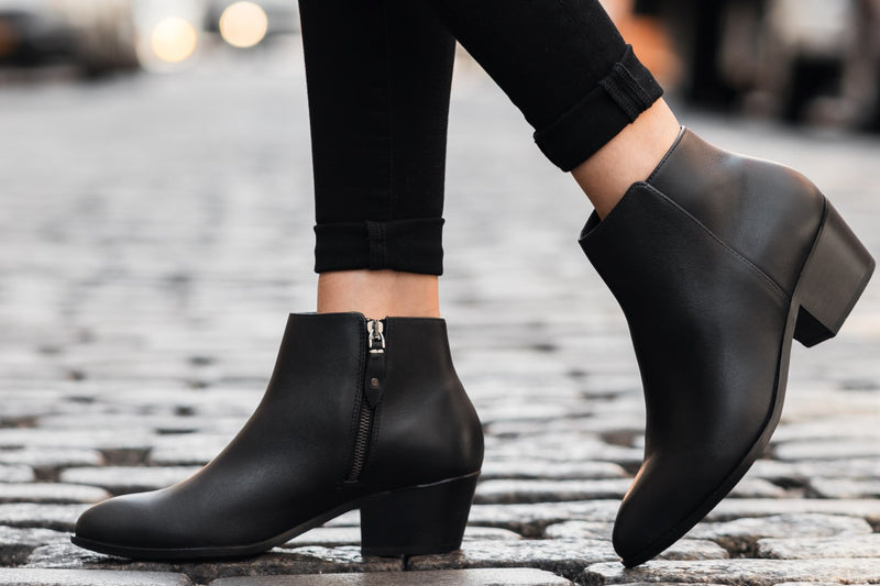Black Matte Pu Platform High Block Heel Ankle Boots | PrettyLittleThing