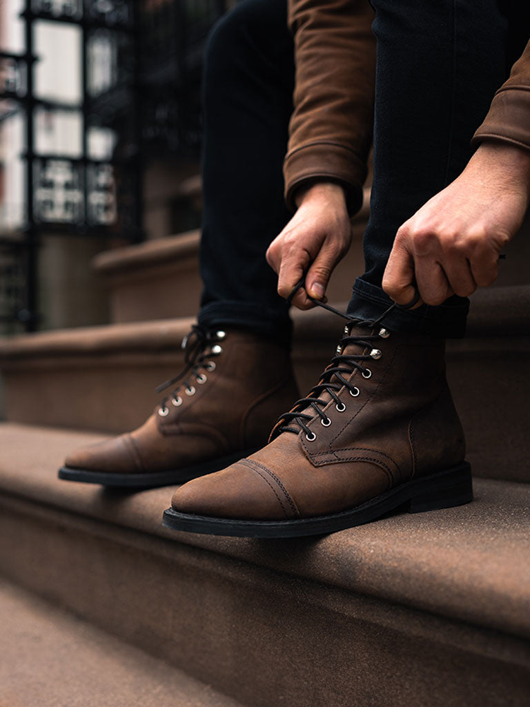 Men's Captain Lace-Up Boot In Dark Olive Matte - Thursday Boot Company