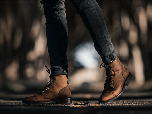 Women's Captain Lace-Up Boot In Tan 'Walnut' Leather - Thursday Boots