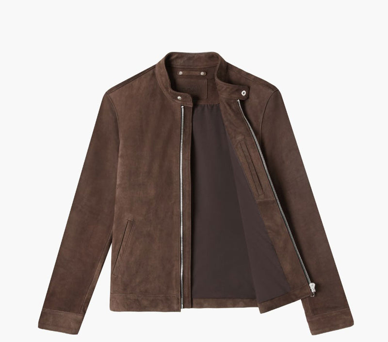 Men's Racer Jacket In Tobacco Brown Leather - Thursday Boot Company