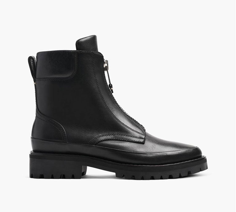 Women's Ryder Zip-Up Boot In Black Leather - Thursday Boot Company
