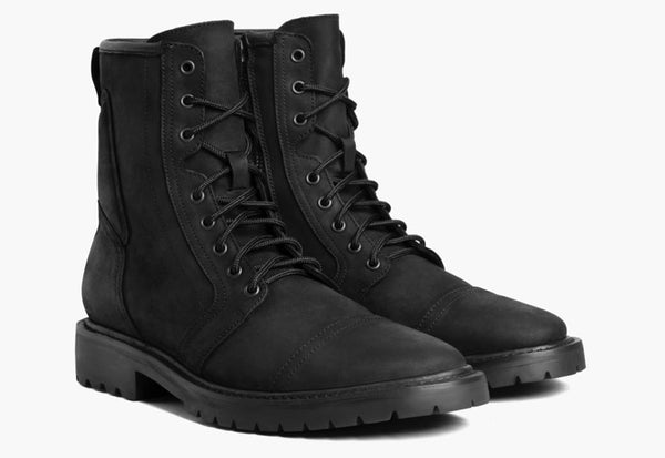 Men's Casa Moto Zip-Up Boot in Black Matte Leather - Thursday Boots