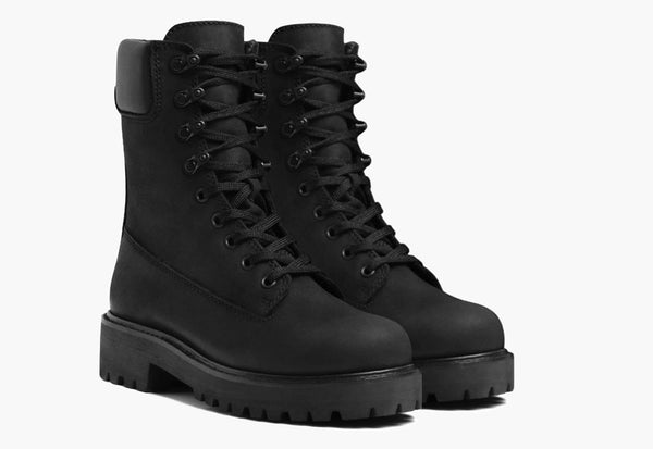 Women's Explorer Combat Boot in Black Matte Leather - Thursday Boots