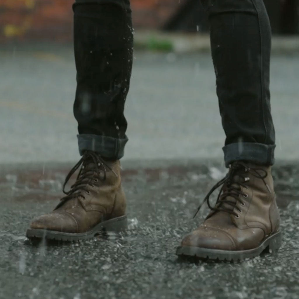 Men's Lug Sole Captain Lace-Up Boot In Tobacco Thursday Boot Company