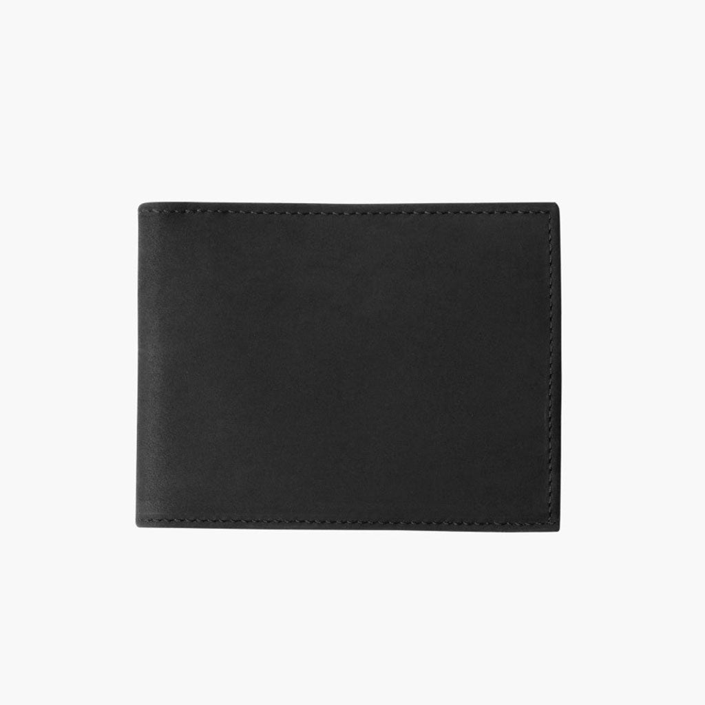 Minimalist Leather Bifold Wallet in Black Matte - Thursday