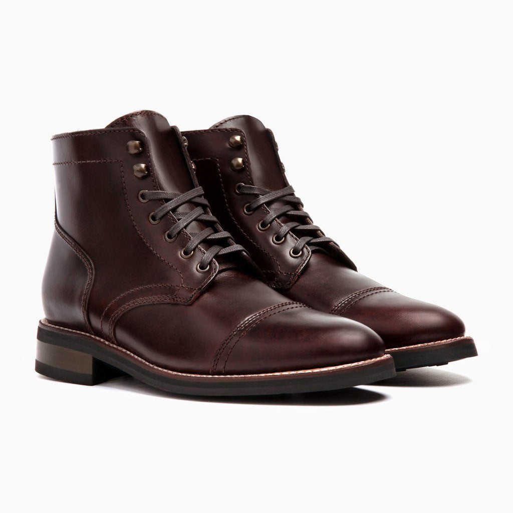 Thursday Boot Company Men's Brown Leather Captain Lace-Up Size 8 Wide
