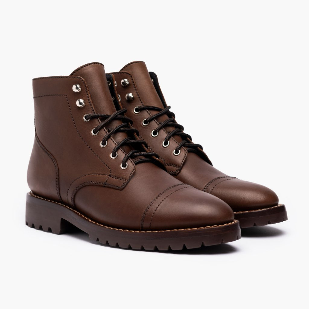 Men's Lug Sole Captain Lace-Up Boot In Whiskey Brown Thursday