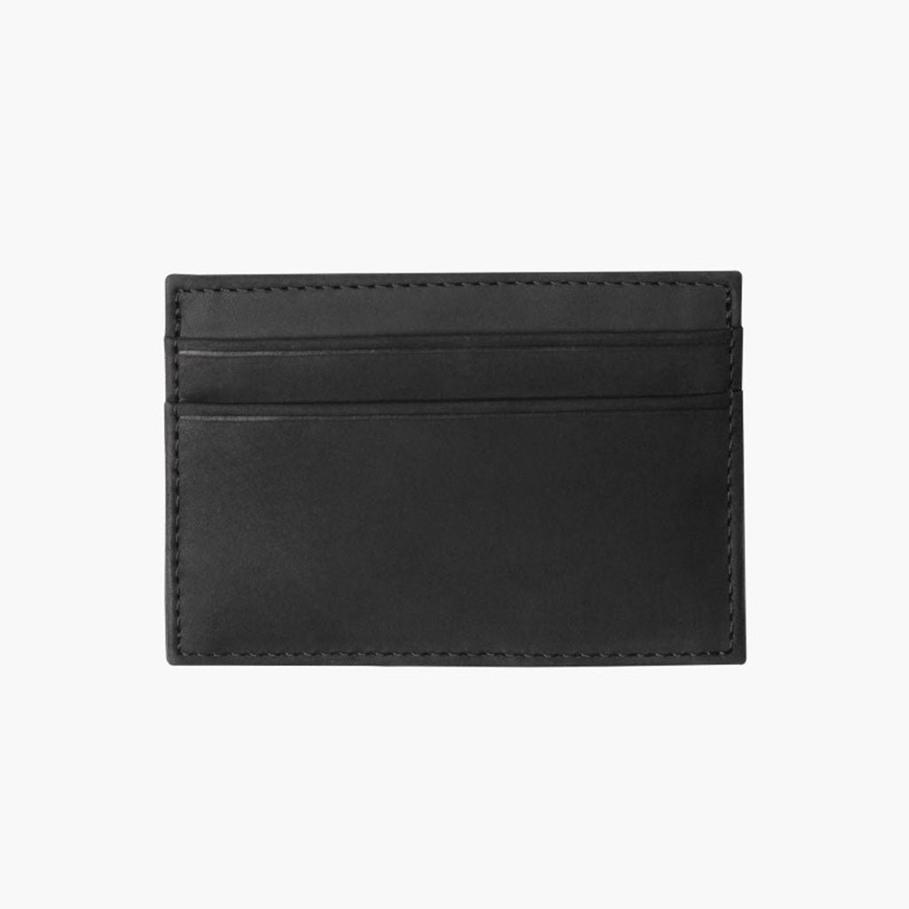 Minimalist Leather Card Holder in Black Matte - Thursday Boot Company