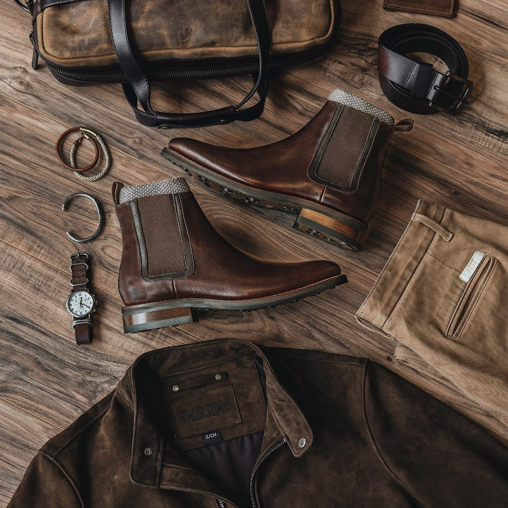 Men's Duke Chelsea Boot In Brown Leather