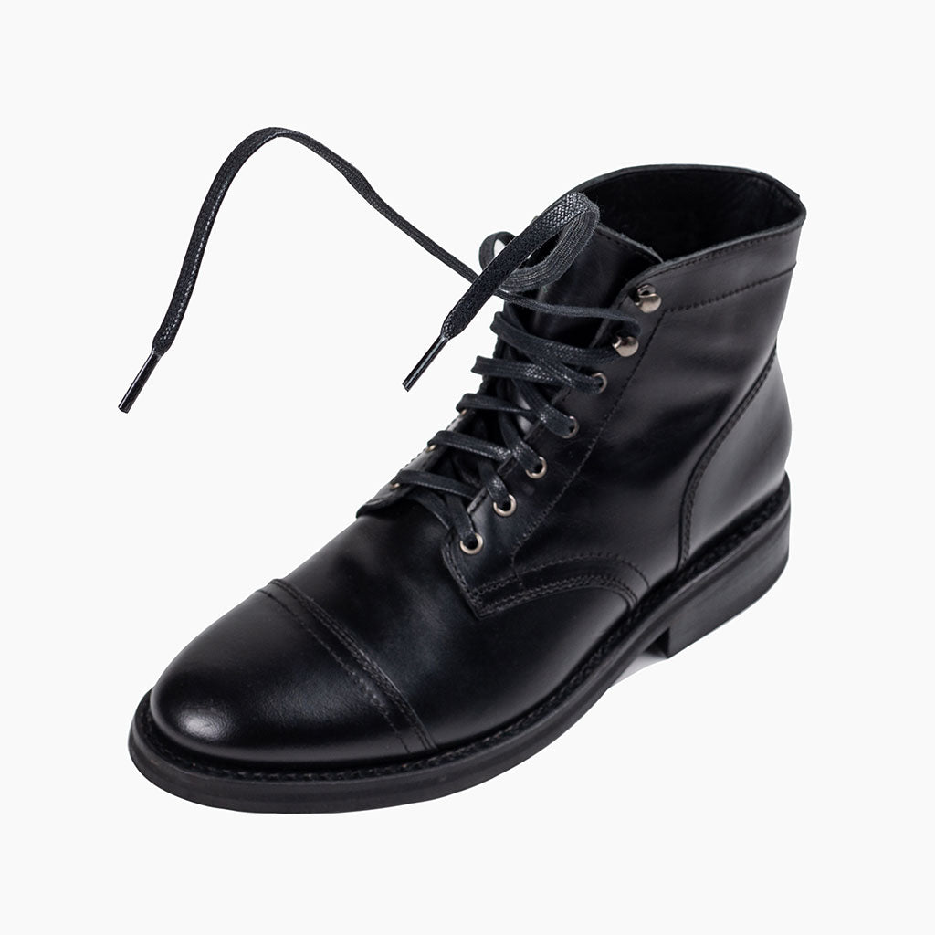  Premium Leather Boot Lace in Black - Premium Quality