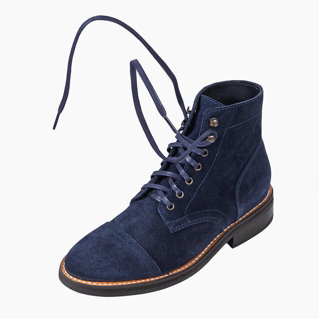 Thursday Boot Company Men's Blue Suede Flat Wax Laces Laces Boot OS