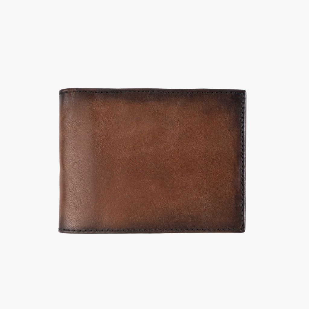 Minimalist Leather Bifold Wallet in Brandy - Thursday Boot Company