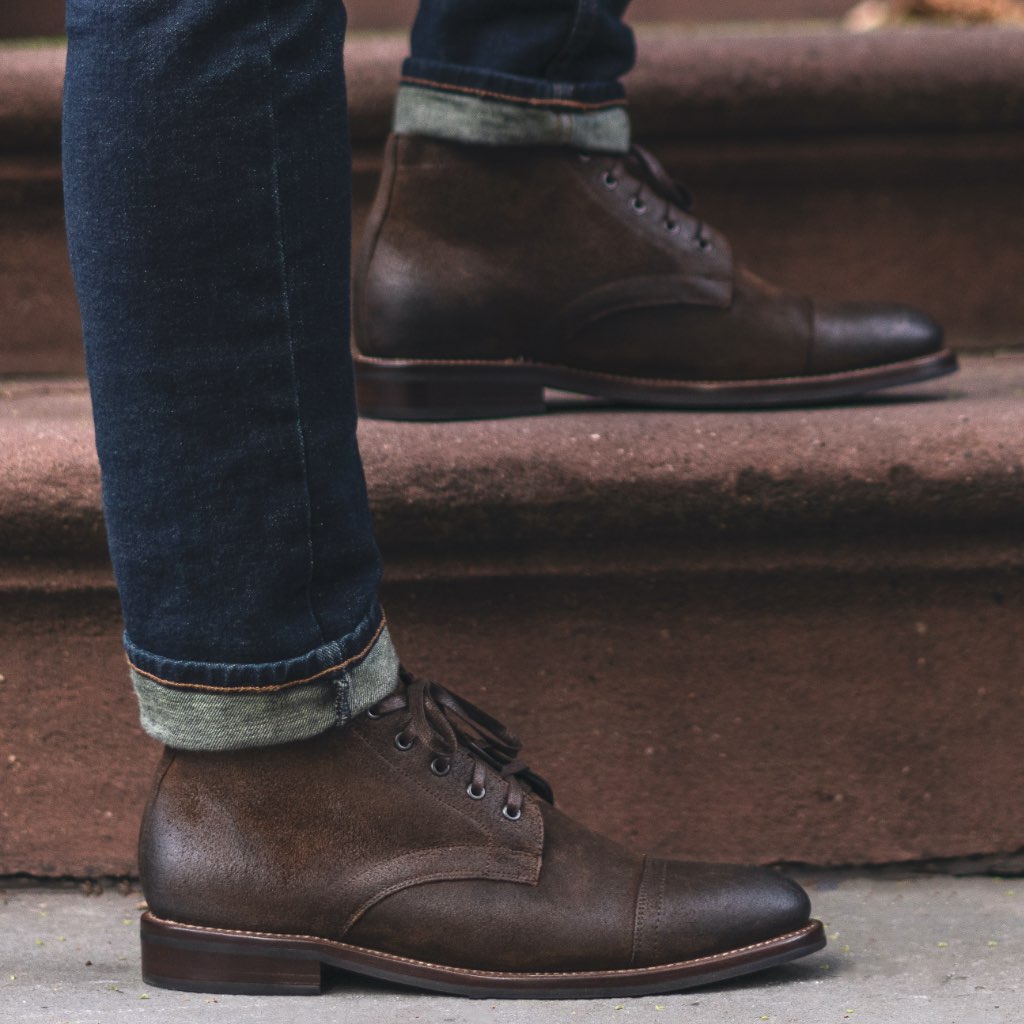 Men's Classic Leather Belt In Mocha Brown Suede - Thursday Boots