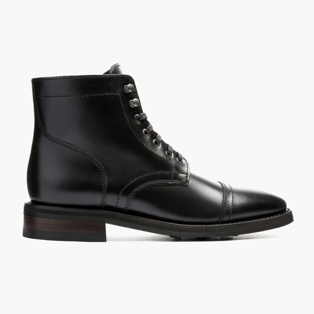 Men's Captain Lace-Up Boot In Black Thursday Boot Company