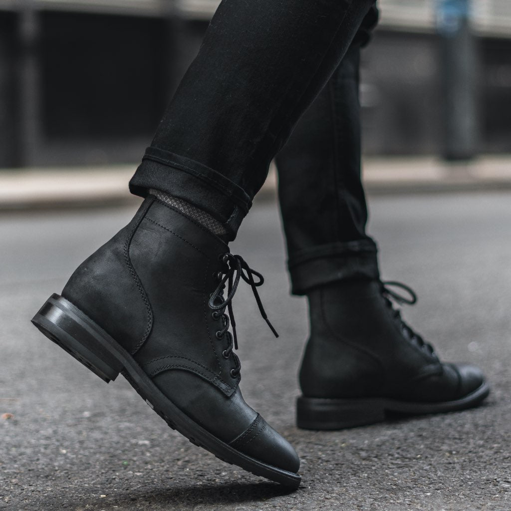Men’s Captain Lace-Up Boot in Black Matte - Thursday Boot Company