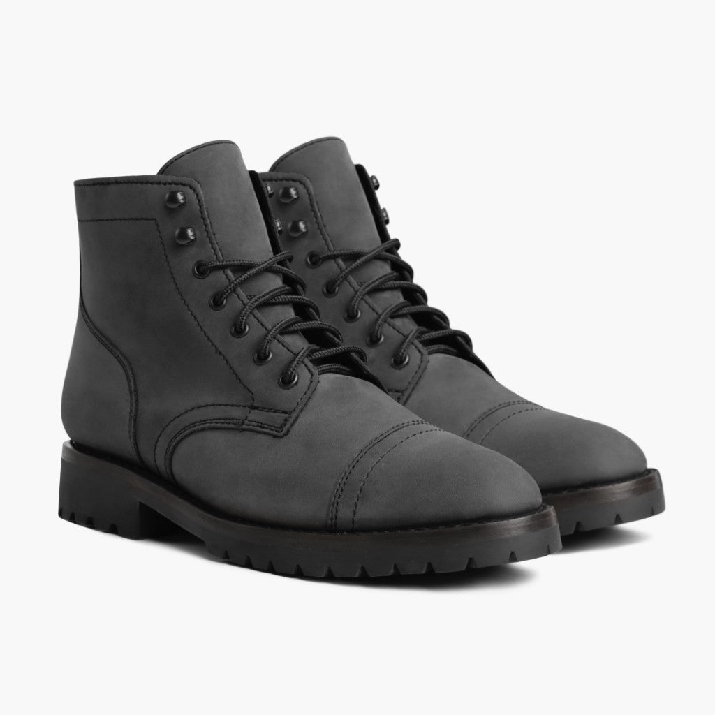 Men's Captain Lace-Up Boot In Black Thursday Boot Company