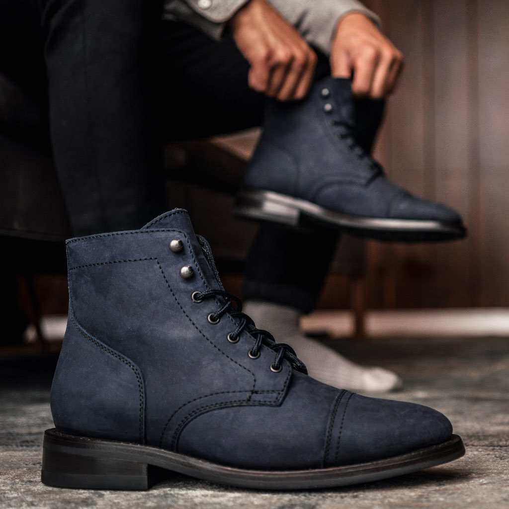 Men's Captain Lace-Up Boot In Marino Matte Thursday Boot Company