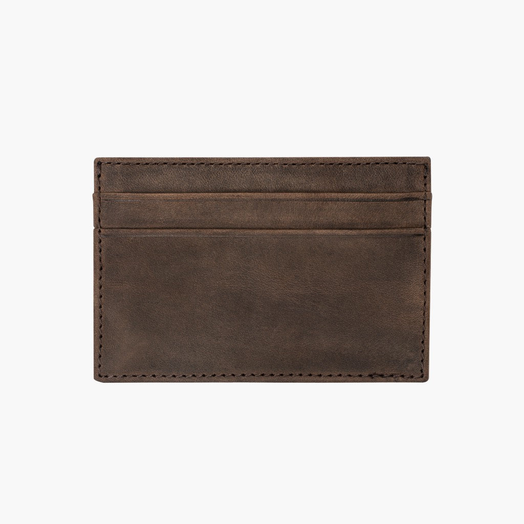 Minimalist Leather Card Holder in Tobacco - Thursday Boot Company