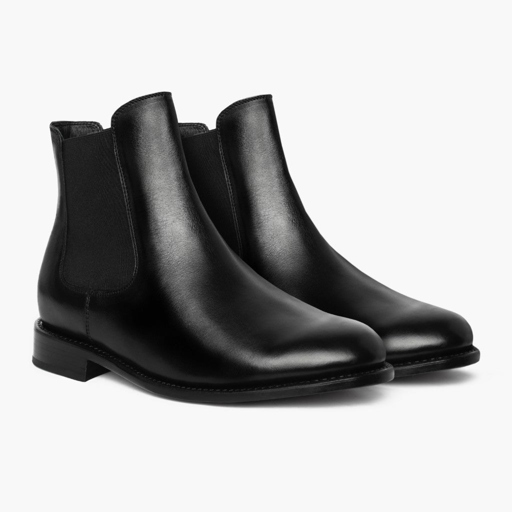 Men's Leather Chelsea Boots Size 13 to 15 in Black 13 / Black