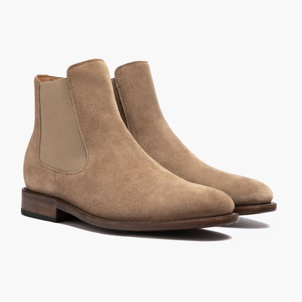 Men's Cavalier Chelsea Boot In Sandstone Tan Suede Thursday Boots