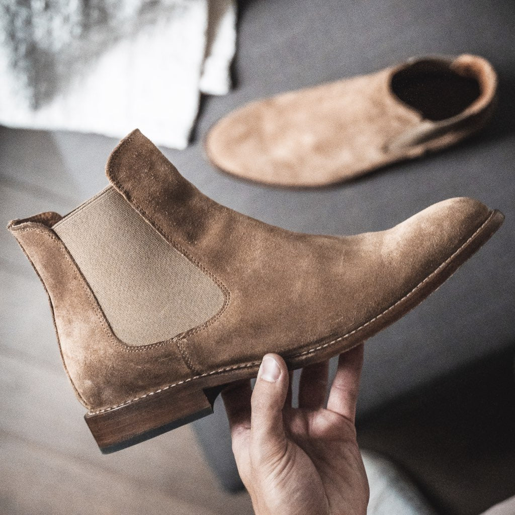 Thursday Boot Co Cavalier Mens Chelsea Boots Beige Suede Leather Ankle Size 8 Men main image 4
