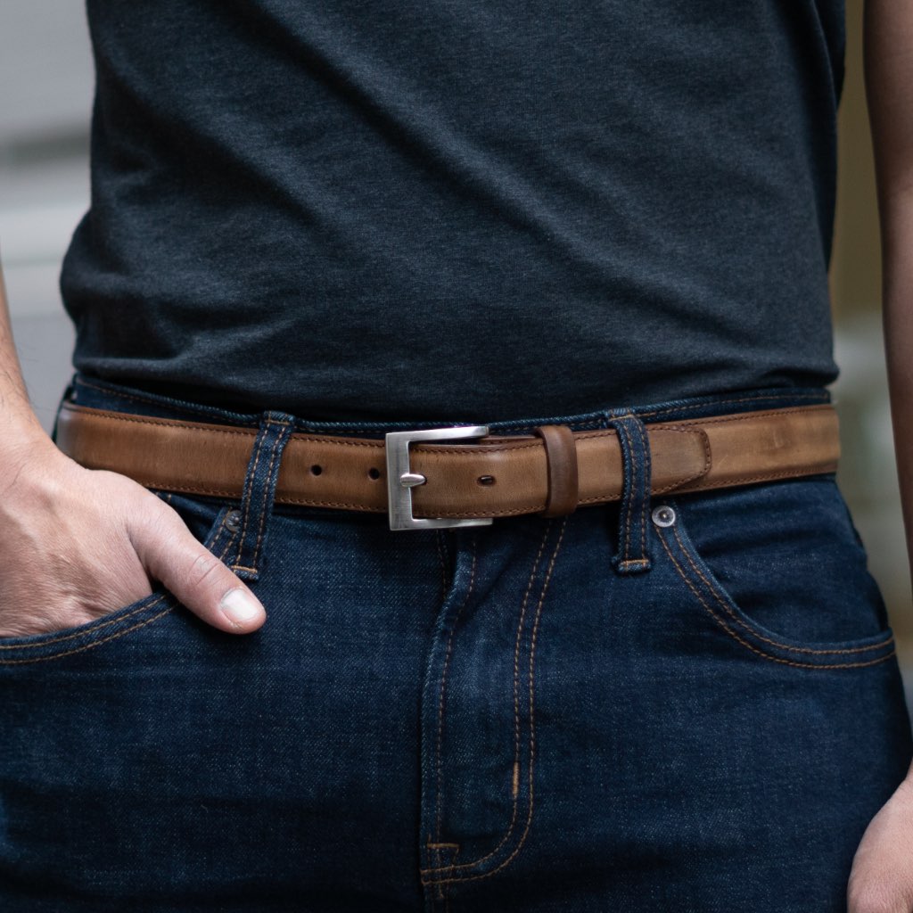 Men's Classic Leather Belt In Brandy - Thursday Boot Company