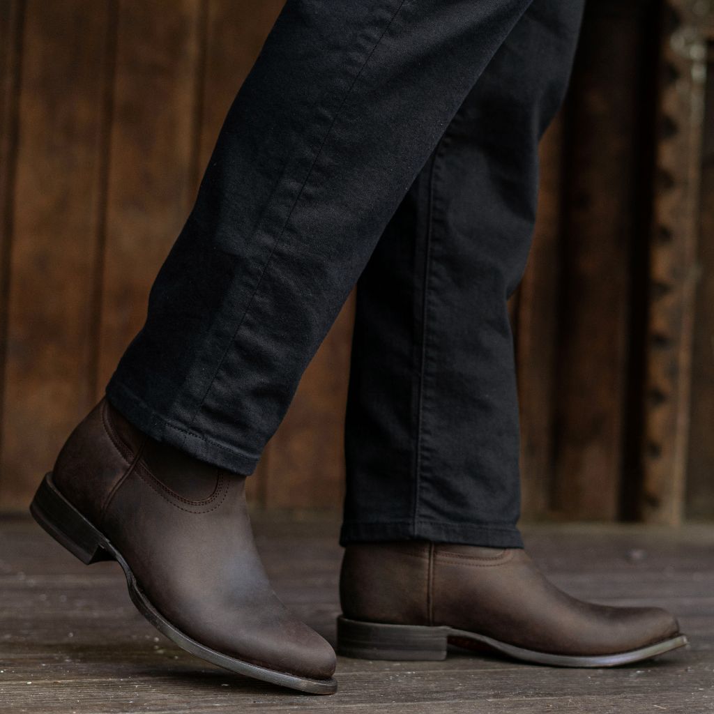 tobacco cowboy boots King Exotic Men's Brown Pirarucu Square Toe Handcrafted in Len Thursday Boot Company Men's Tobacco