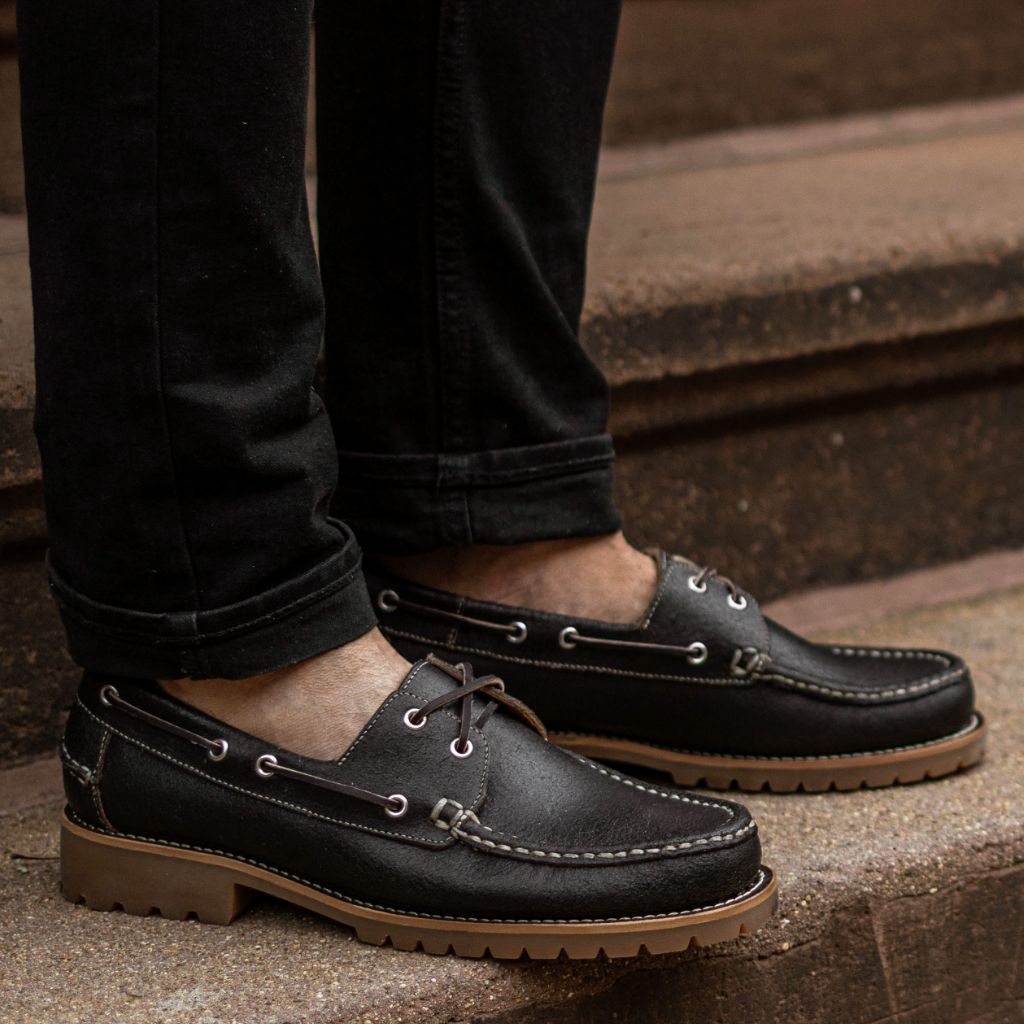 Lug Sole Mens Black Boat Shoes Chambeliboat Boat Shoes Calf