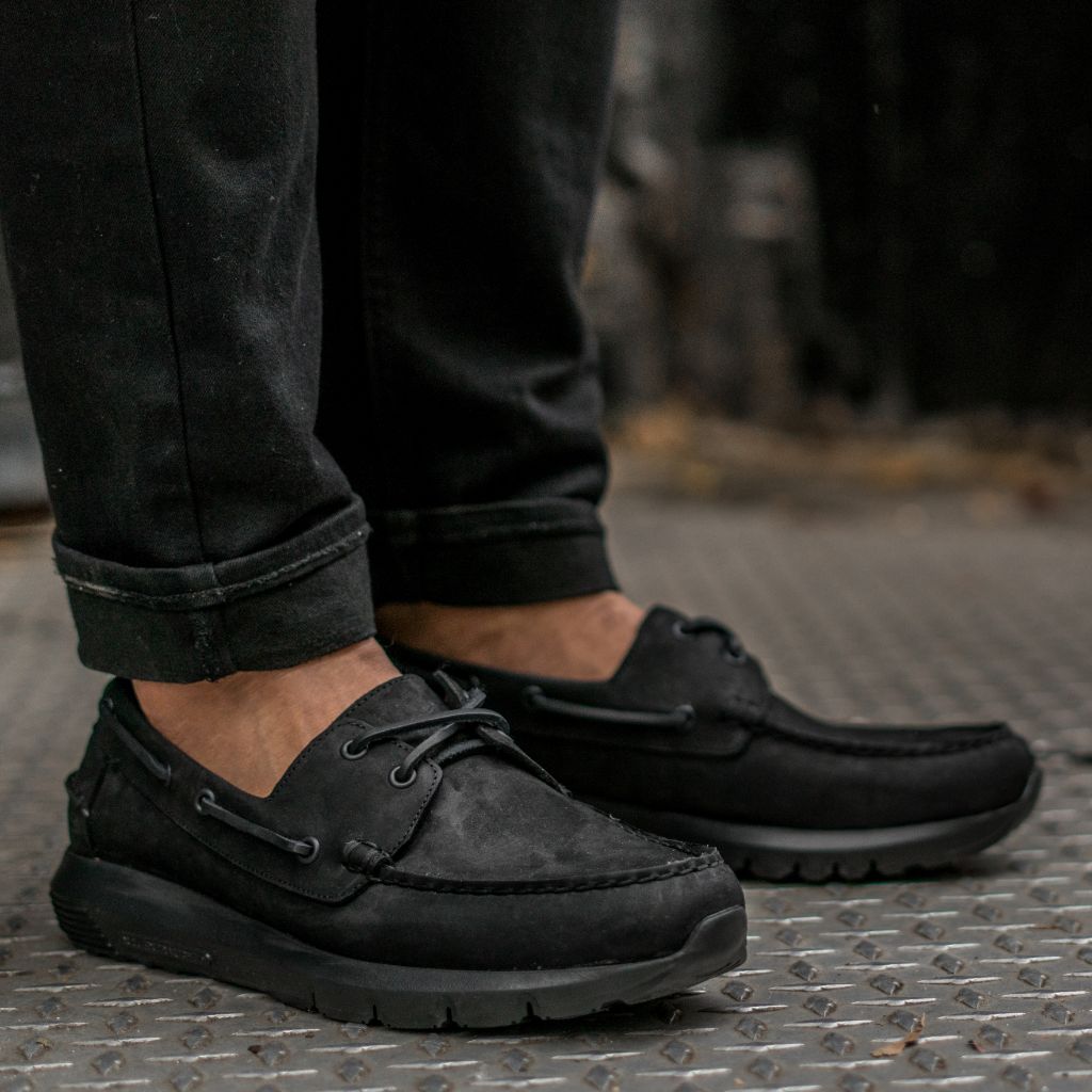 Men\'s Slip on Shoes Black Boat shoe The Boat Shoe - Black Grain | MORJAS main image 2