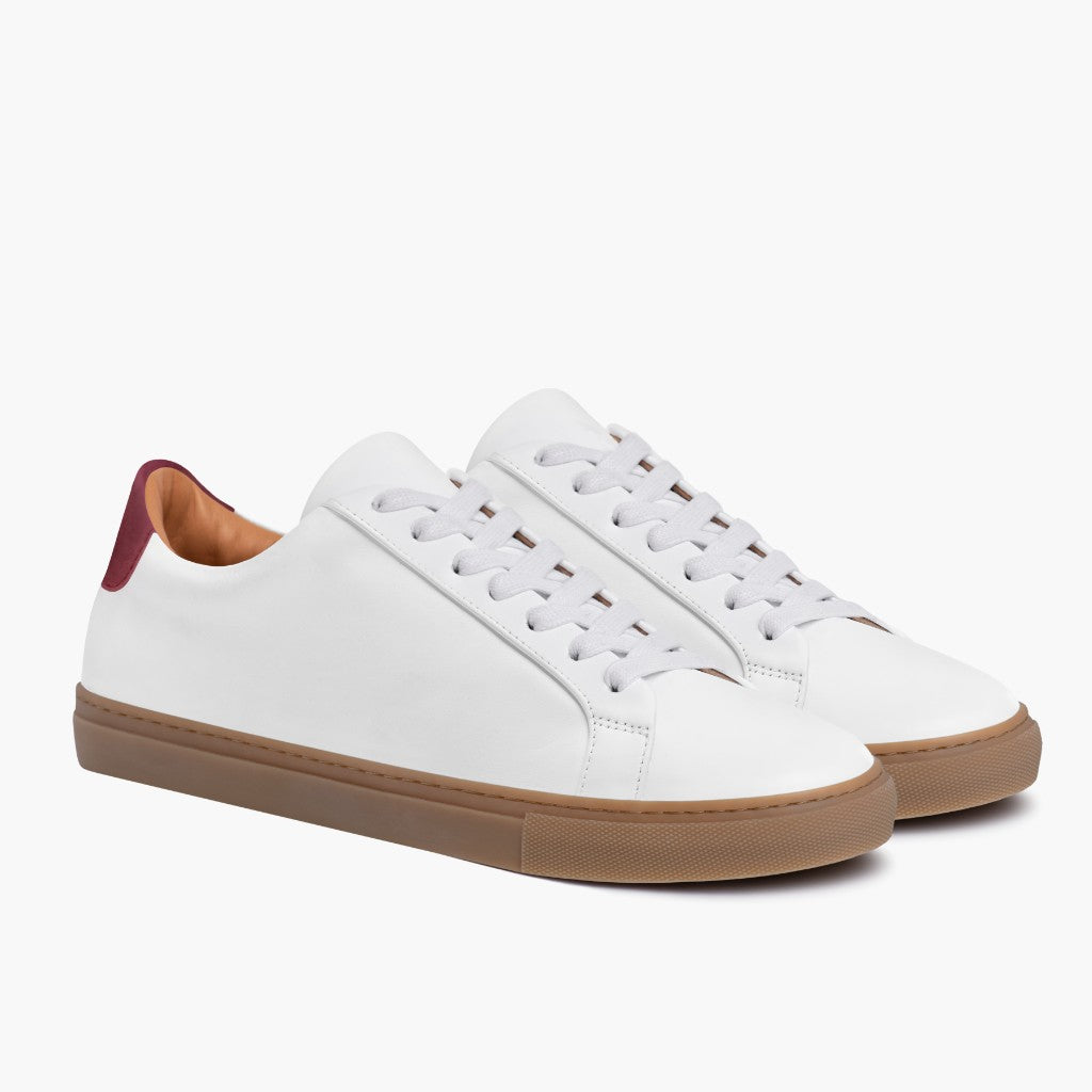 Santoni White Leather Low-Top Sneakers – Robert Old & Co