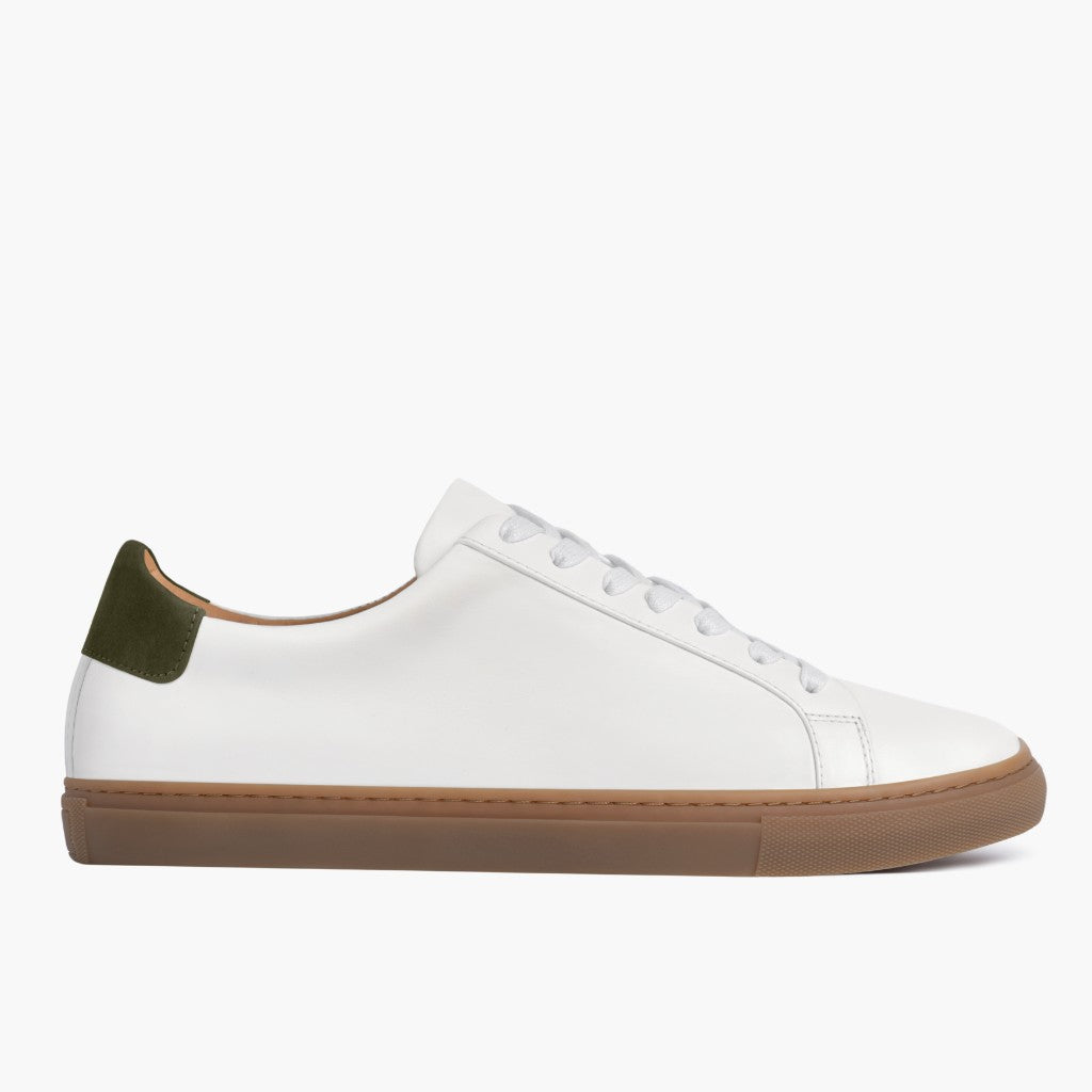 Men's Legacy Low Top In White x Green Leather - Thursday Boot Company