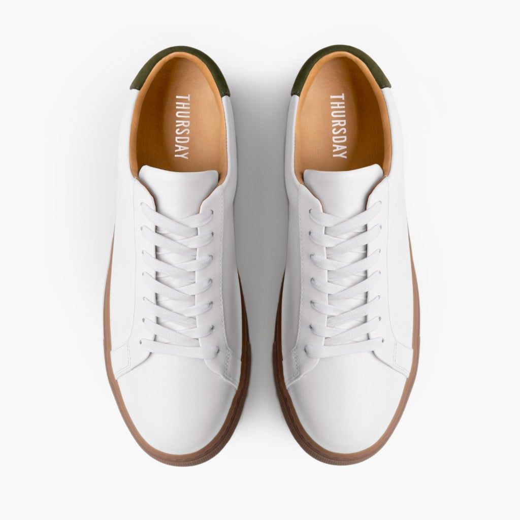 Men's Legacy Low Top In White x Green Leather - Thursday Boot Company