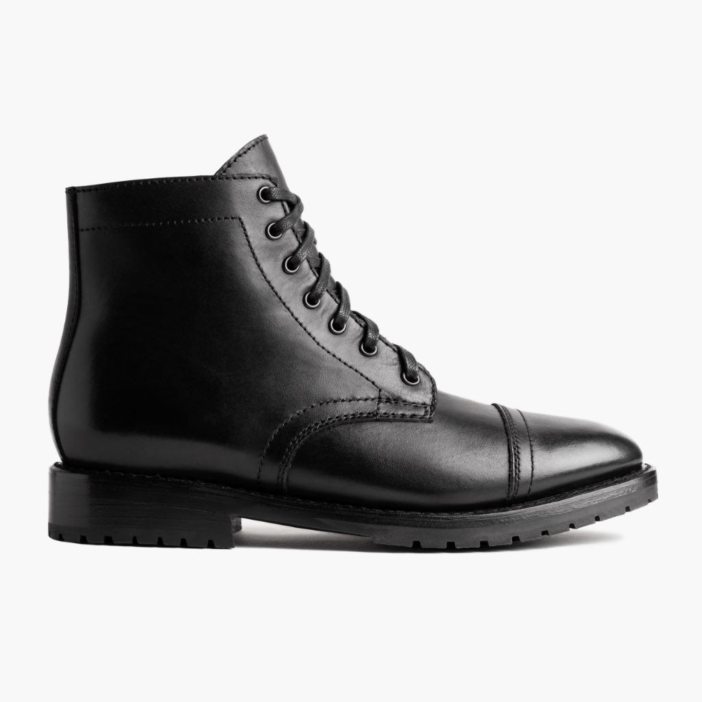 Black zip-up boots JONES Black Leather Zipper Lug Women main image 3