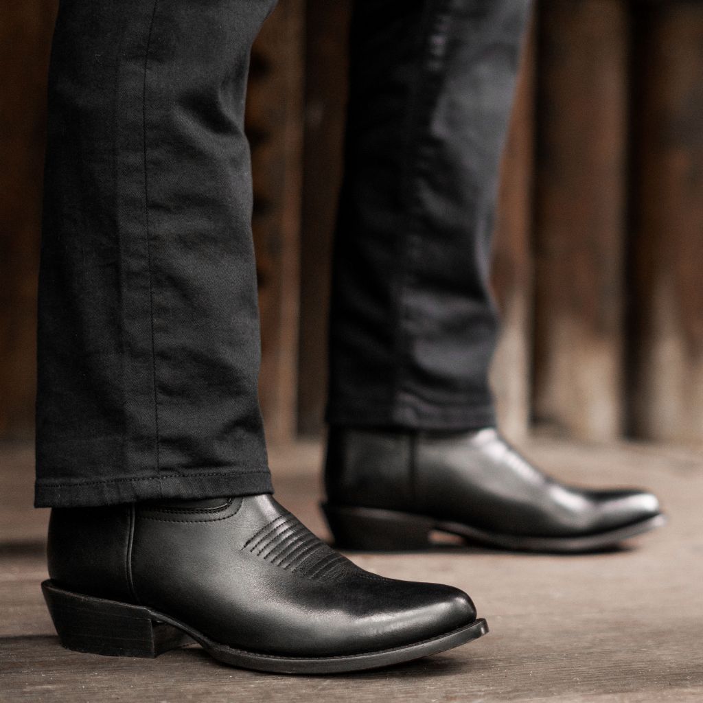Men's Maverick Cowboy Boot In Black Leather - Thursday Boot Company Men's Maverick Cowboy Boot In Black Leather - Thursday Boot Company