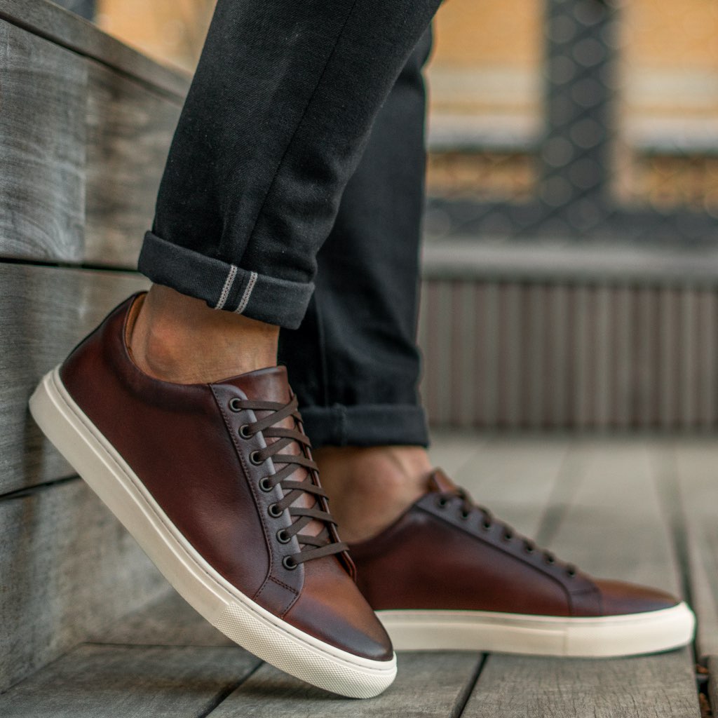 Men's Premier Low Top Coffee Brown Leather - Thursday Boot Company