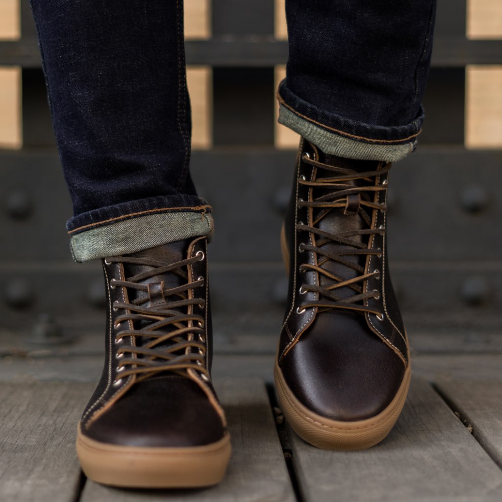 Leather high cut shoes Clearance
