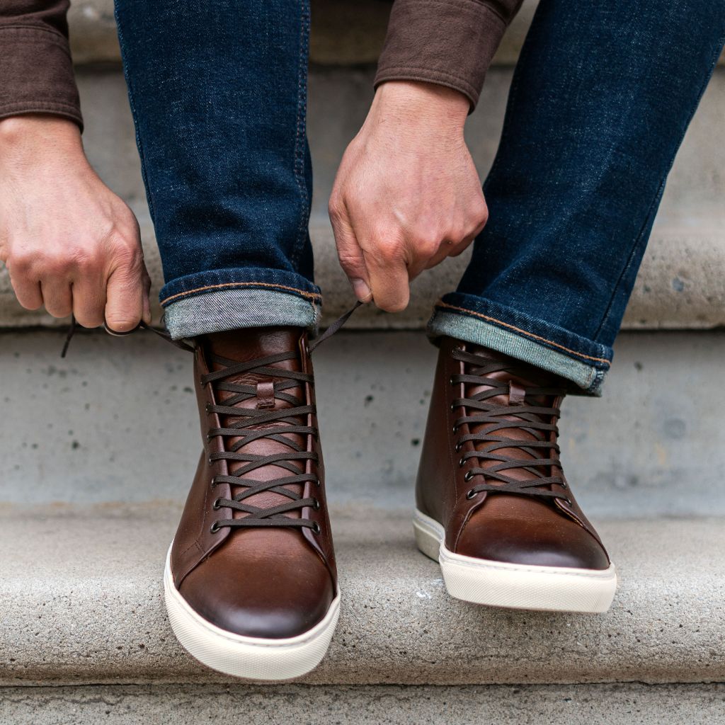Brown Leather High Tops