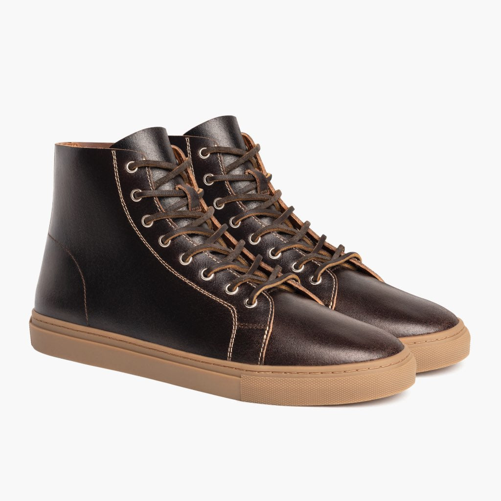 Logo leather high-top sneakers