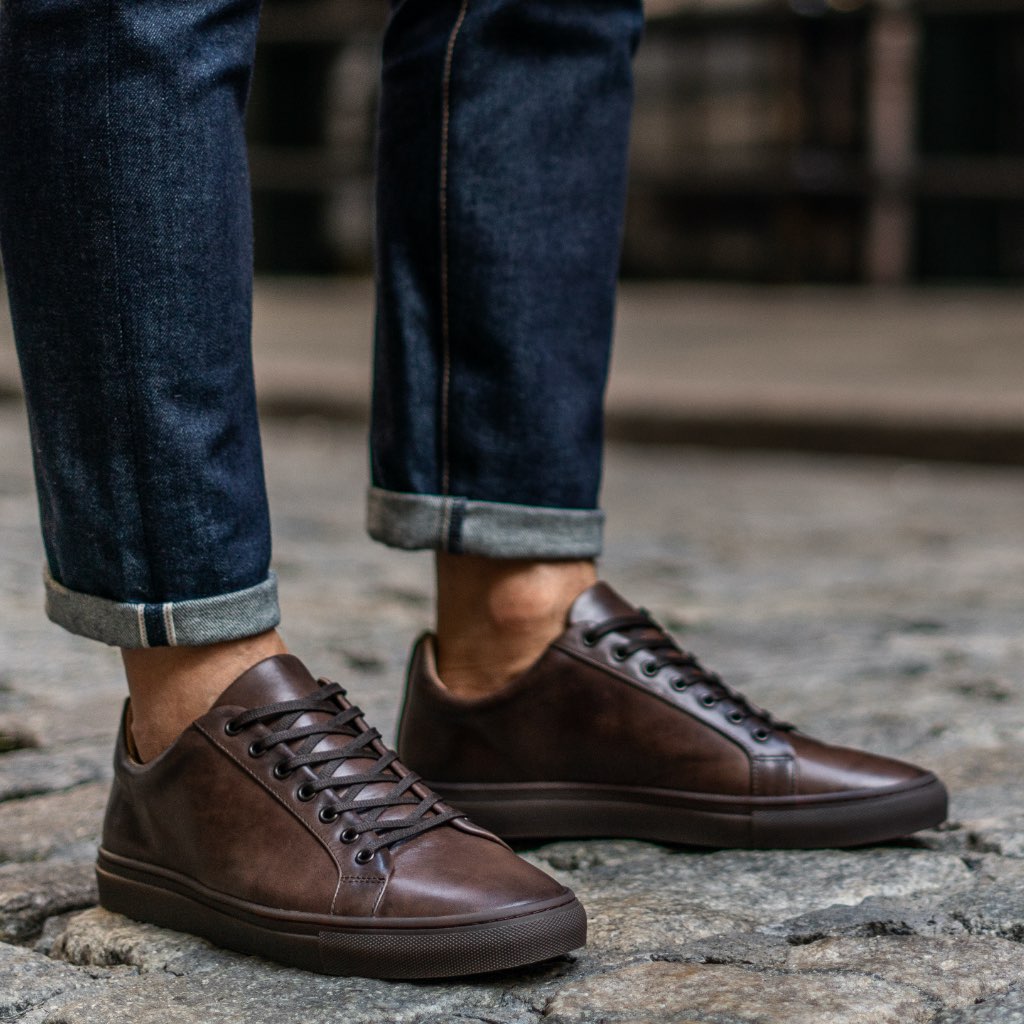 Men's Premier Low Top In Black Matte Leather - Thursday Boot Company