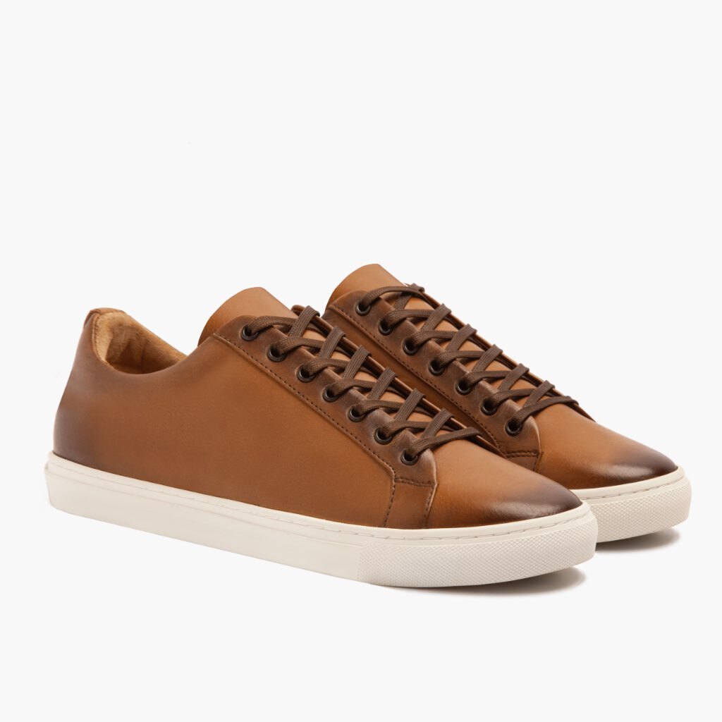 Men's Premier Low Top In Toffee Tan Leather - Thursday Boots