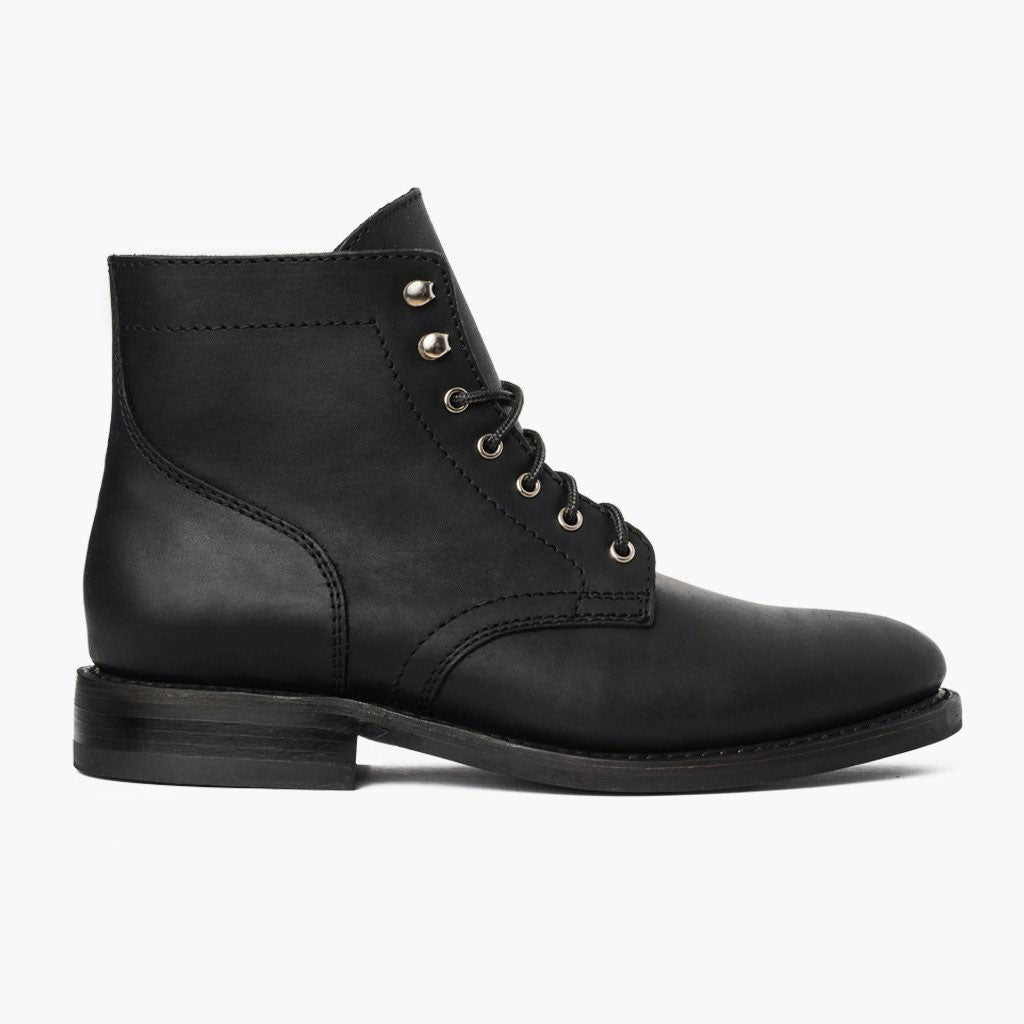 Men's President Lace-Up Boot In Black Matte Thursday Boot Company